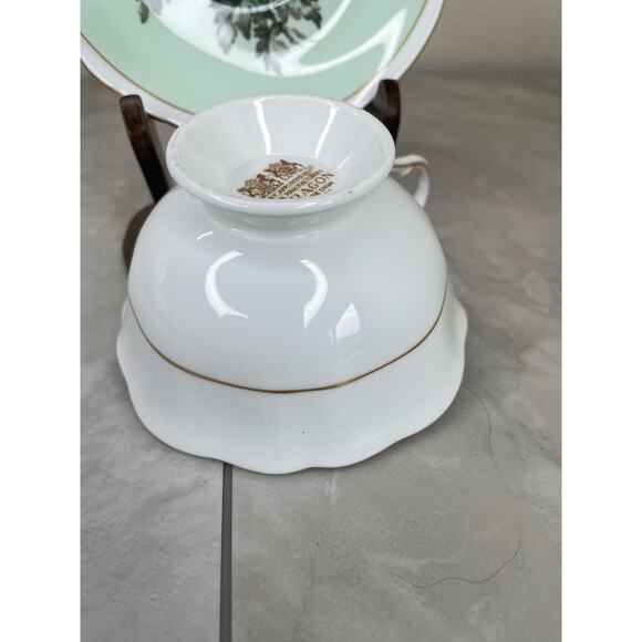 Paragon Double Warrant Teacup & Saucer Chrysanthemum Mums Mint Green A1591 - Picture 6 of 13